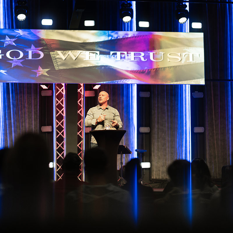 Pastor Sean preaching