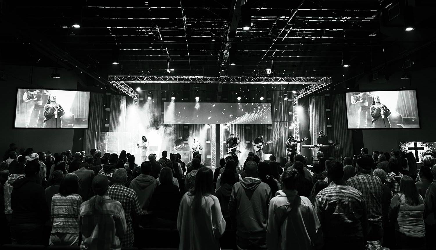 Worship team on stage