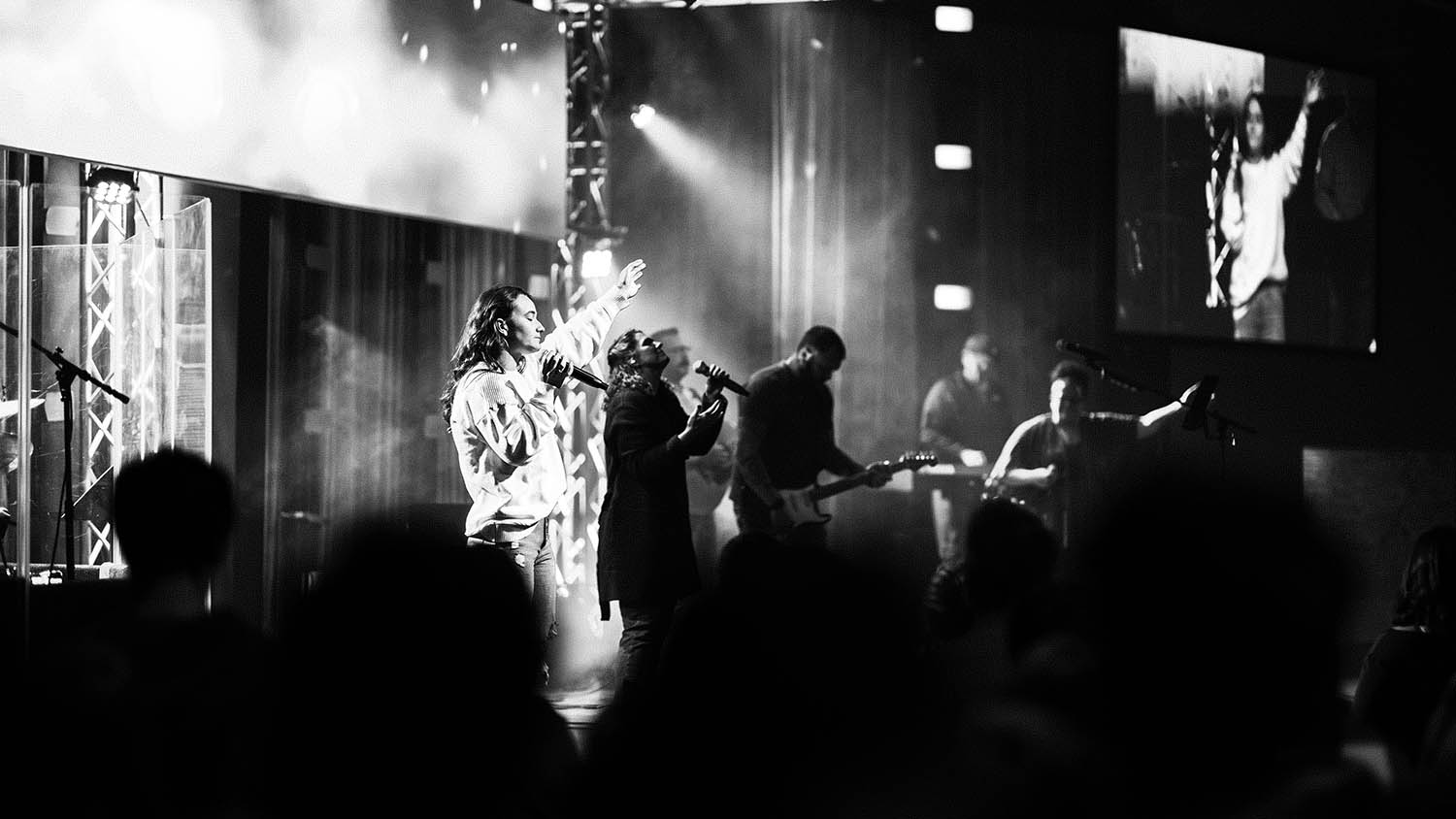 Worship team on a Sunday